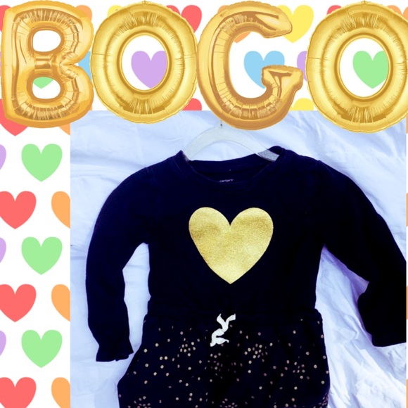 Carter's Other - BOGO FREE! CARTERS Black and Gold Crew Neck Dress